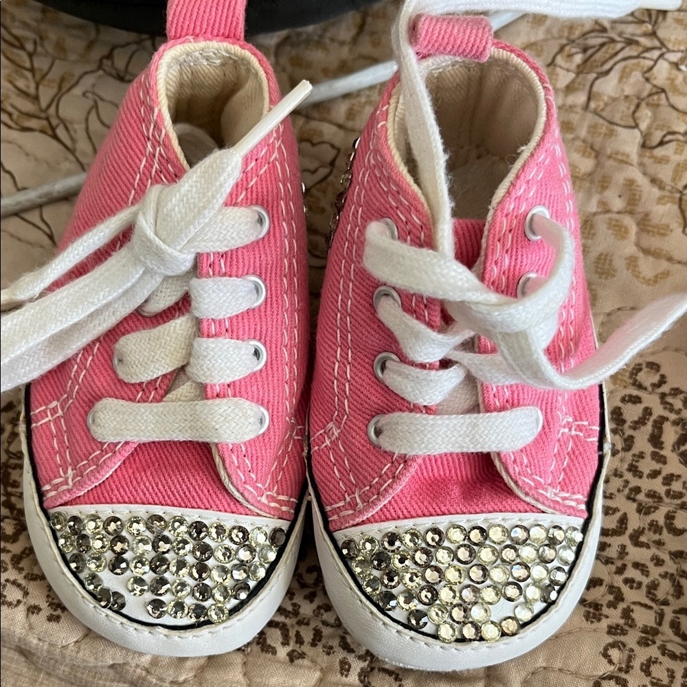 Converse Baby Soft Shoe Pink with Sequins Size 1